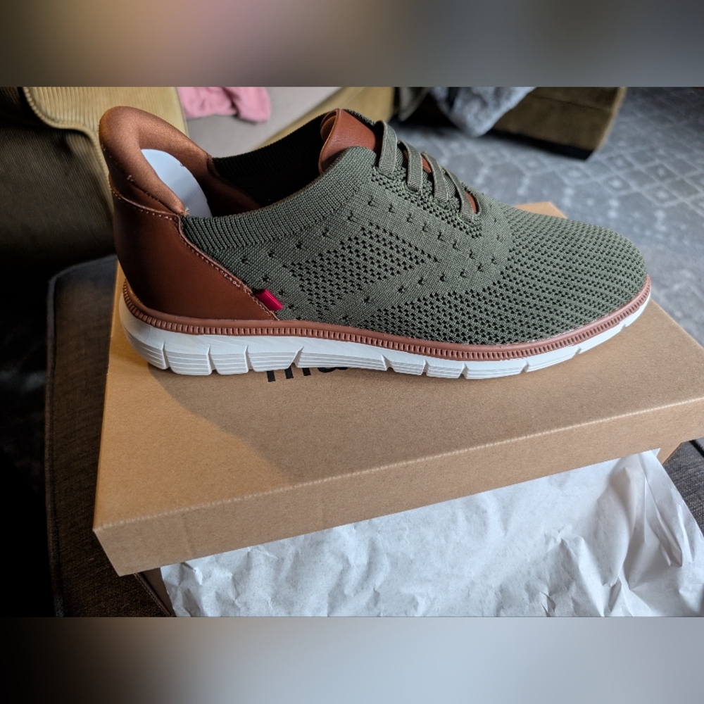 Marc Joseph New York Green and Brown Knit Sneakers